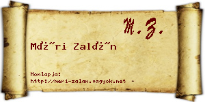 Méri Zalán névjegykártya