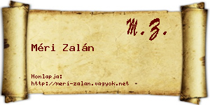 Méri Zalán névjegykártya